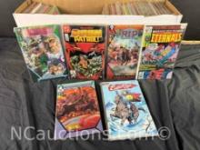 Long Box Approx 200 Comics Doom Patrol, the Eternals, RIP MORE