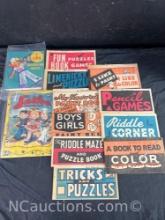 Vintage Collectible Coloring puzzle and trick books