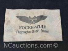 Nazi Arm Band Swastika FOCKE-WULF Luftschutz Flugzeugbau GmbH. Bremen
