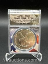 2021-S ANACS MS70 Silver Eagle Type 2