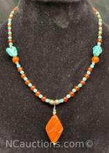 Turquoise and Jasper Necklace 24g Total