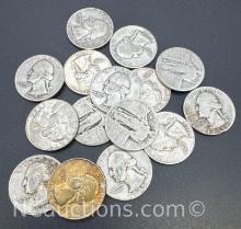90% Silver Washington Quarters 91.20 Grams