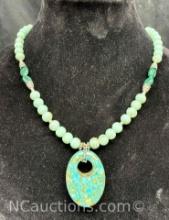 Turquoise Necklace 43g Total