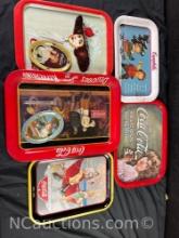Vintage Coca-Cola Campbells tin trays