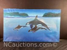 original Killer whales painting say Robert Gray
