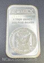 APMEX 1 Troy Oz .999 Fine Silver Bullion Bar