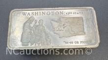 1st Edition 5 Troy Oz Sterling Silver Washington Bullion Bar