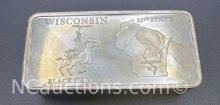 1st Edition 5 Troy Oz Sterling Silver Wisconsin Bullion Bar