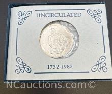 1982 Uncirculated 30% Silver Washington Half Dollar 13.16 Grams