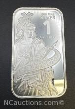 1 Troy Oz .999 Fine Silver Freedom Bullion Bar