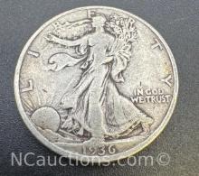 1936 Walking Liberty 90% Silver Half Dollar Coin 12.26 Grams