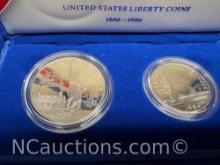 1986 Liberty Proof Set S Silver Dollar .90 percent silver .86 Troy oz half dollar clad
