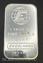 Engelhard 1 Troy Oz .999 Fine Silver Bullion Bar