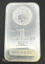 1 Troy Oz .999 Fine Silver Morgan Bullion Bar