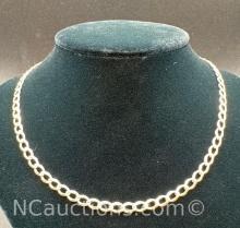 Sterling Silver Curb Chain Necklace 13.39 Grams