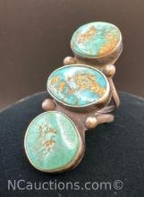 Sterling Silver Turquoise Navajo Ring 11.25 Grams Size 6