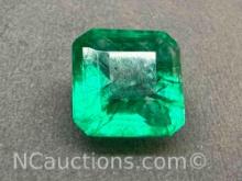 8.9ct Square Cut Emerald Gemstone Kryptonite Glow