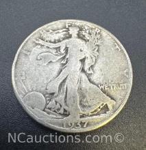 1937 Walking Liberty 90% Silver Half Dollar Coin 11.85 Grams