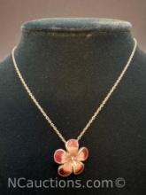 Sterling Silver Flower Pendant Necklace