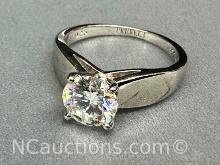Preveli 925 Sterling Silver 2ct Moissanite Diamond Ring sz8.5 4.9g Total