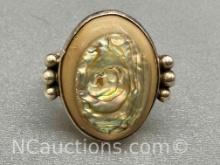 Sterling Silver Abalone Ring Sz.5 14g