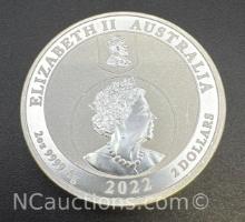 2022 Australian 2 Troy Oz .9999 Fine Silver Bullion Coin