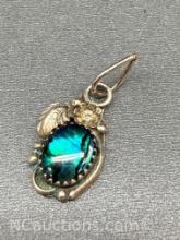 925 Sterling Silver Paua Abalone Pendant 2.2g total