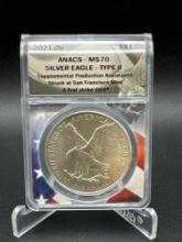 ANACS MS70 2021-S Silver Eagle Type 2