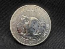.9999 Fine Silver 2014 Canadian wolf 1.5 oz 46.73 grams