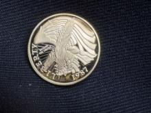 1987 Constitution Bicentennial 5 dollar gold coin 8.34 grams. 90 percent gold