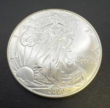 2000 American Silver Eagle 1 Troy Oz .999 Fine Silver Bullion Coin