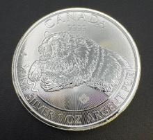 2019 Canadian Bear 1 Troy Oz .9999 Fine Silver Coin