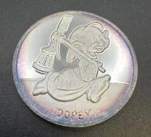 Disney 1 Troy Oz .999 Fine Silver Dopey Bullion