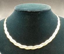 Sterling Silver Braided Necklace 9 Grams