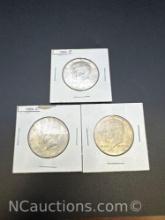 3 1964 Kennedy 90% Silver Half Dollars