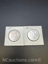 2 1963-D Franklin 90% Silver Half Dollars