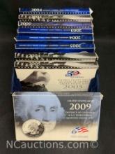 9 United States Mint State Quarters Proof Sets 2000-2009