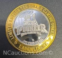 Limited Edition Pioneer .999 Fine Silver $10 Gaming Token 37 Grams