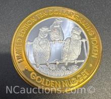 Limited Edition Golden Nugget .999 Fine Silver $10 Gaming Token Coin 37 Grams