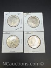 4 1964 Kennedy 90% Silver Half Dollars