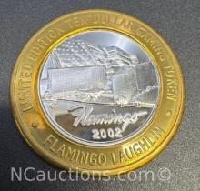 Limited Edition Flamingo .999 Fine Silver $10 Gaming Token Coin 36 Grams