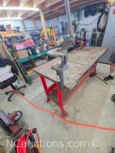 Steel Shop Work Table with Hand Shear