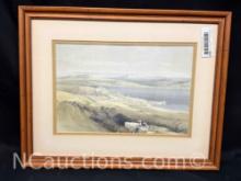 Framed Art 15x18 City of Tiberius on the Sea of Galilee 4/22 1834