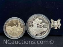 1991-1995 WW2 50th Anniversary Commemorative Coins 90% Silver Dollar 27g