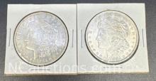 2 1921 Morgan Silver Dollars 90% Silver Coins 56 Grams