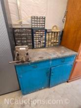 Tool Bench with Vise and Contents