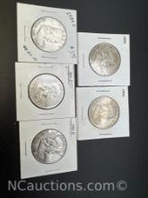 5 1954 Franklin 90% Silver Half Dollars