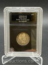 Authenticated 1899 Barber 90% Silver Quarter