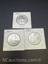 1959-D 1960-D 1963-D Franklin 90% Silver Half Dollars