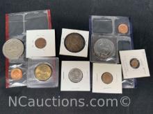 Assortment of Collectible Coins Sacagawea Dollar, Ronald Reagan Double Eagle more
